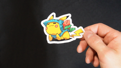 Pikachu In A Ivysaur Costume Sticker for Laptops, Cell Phones and Water Bottles