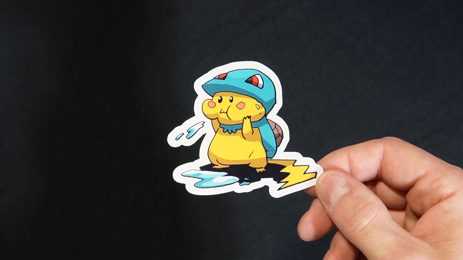 Pikachu In A Squirtle Costume Sticker for Laptops, Cell Phones and Water Bottles