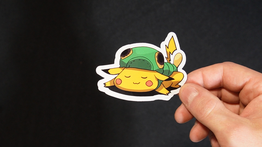 Pikachu In A Caterpie Costume Sticker for Laptops, Cell Phones and Water Bottles