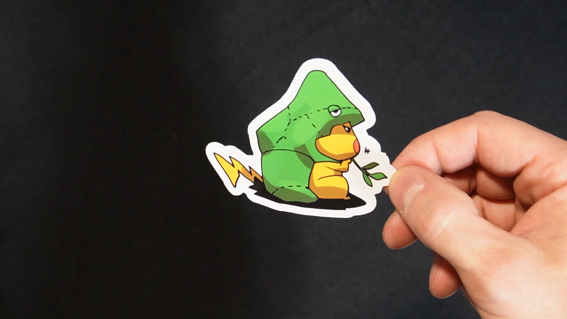 Pikachu In A Metapod Costume Sticker for Laptops, Cell Phones and Water Bottles