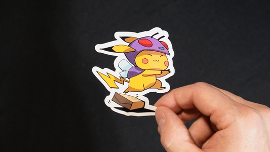 Pikachu In A Butterfree Costume Sticker for Laptops, Cell Phones and Water Bottles