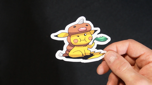 Pikachu In A Weedle Costume Sticker for Laptops, Cell Phones and Water Bottles