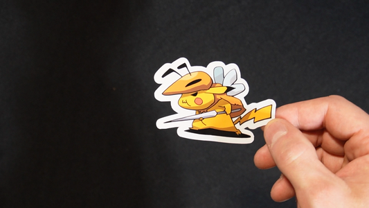 Pikachu In A Beedrill Costume Sticker for Laptops, Cell Phones and Water Bottles