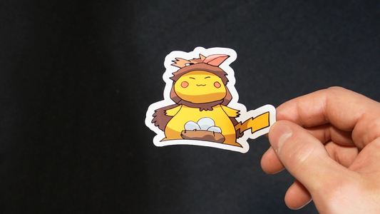 Pikachu In A Pidgey Costume Sticker for Laptops, Cell Phones and Water Bottles