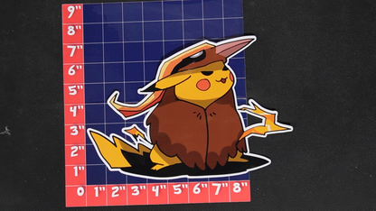 Jumbo Size Pikachu In Pidgeot Costume Vinyl Pokemon Sticker for Laptops - Pidgeot Bumper Sticker