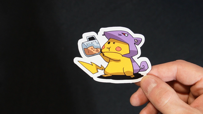 Pikachu In A Rattata Costume Sticker for Laptops, Cell Phones and Water Bottles