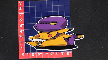 Jumbo Size Pikachu In Ekans Costume Vinyl Pokemon Sticker for Laptops - Ekans Bumper Sticker