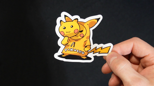 Pikachu In A Pikachu Costume Sticker for Laptops, Cell Phones and Water Bottles