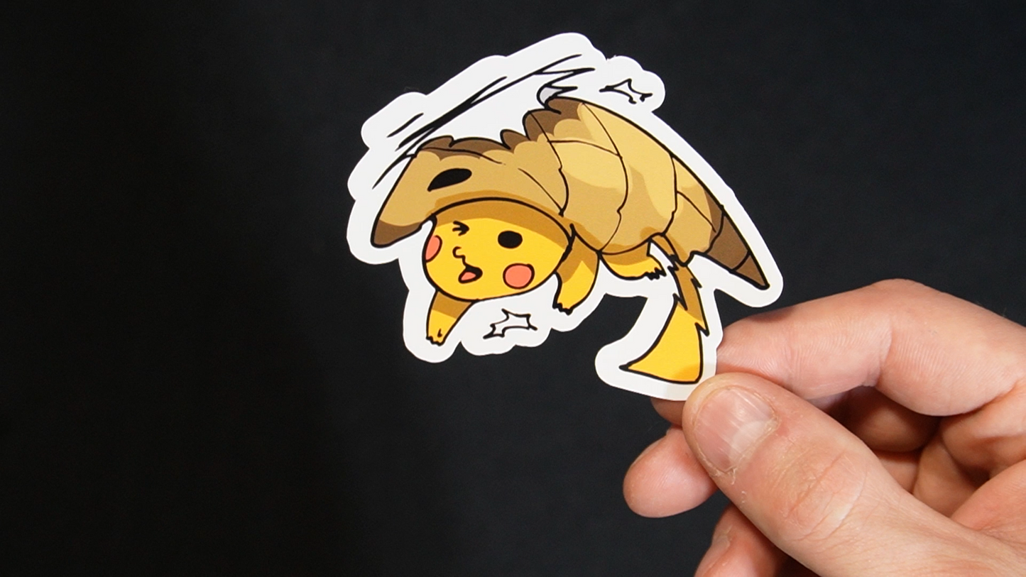 Pikachu In A Sandshrew Costume Sticker for Laptops, Cell Phones and Water Bottles