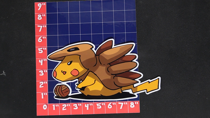 Jumbo Size Pikachu In Sandslash Costume Vinyl Pokemon Sticker for Laptops - Sandslash Bumper Sticker