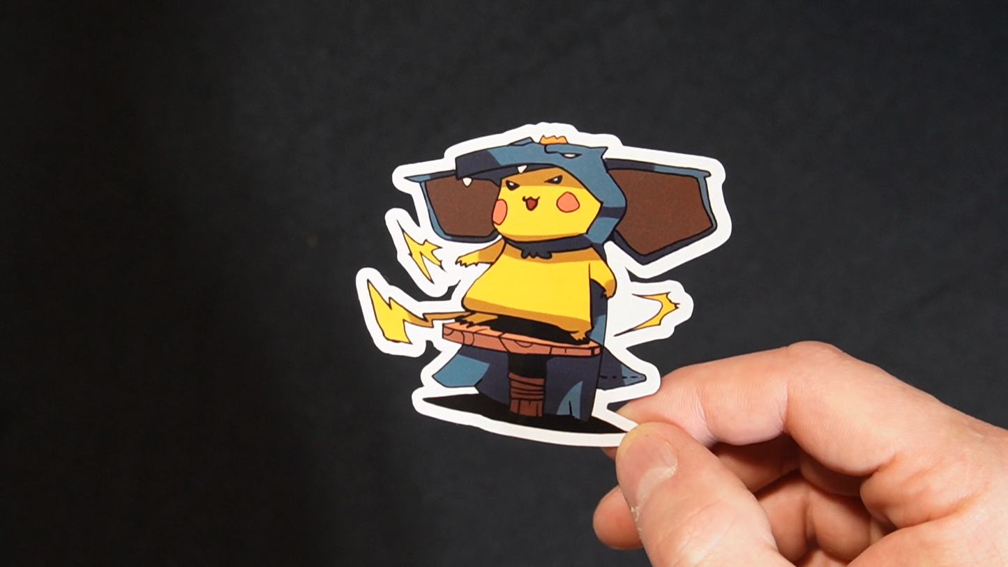 Pikachu In A Nidoqueen Costume Sticker for Laptops, Cell Phones and Water Bottles