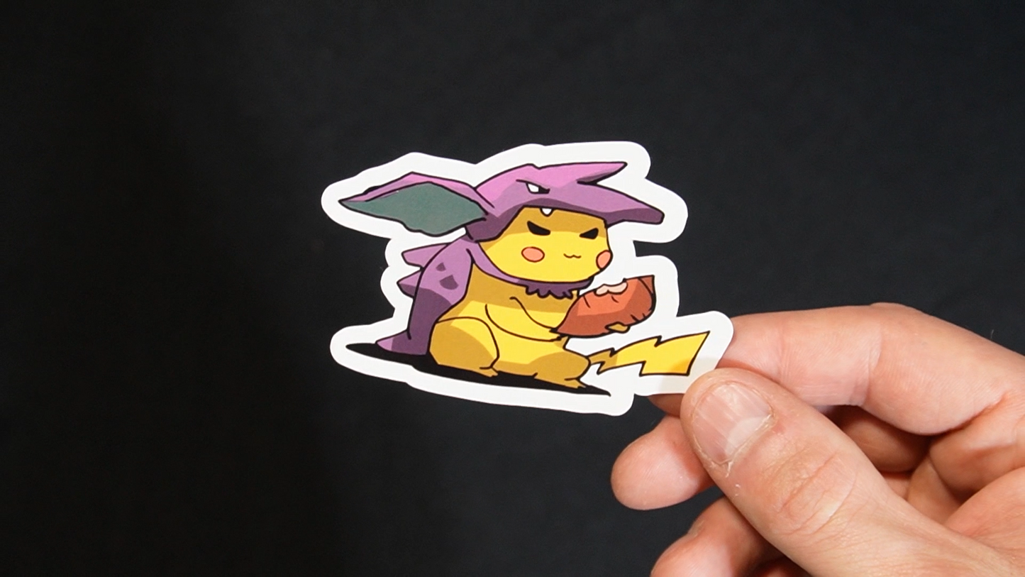 Pikachu In A Nidorino Costume Sticker for Laptops, Cell Phones and Water Bottles