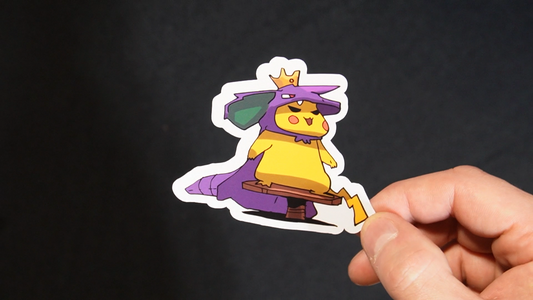 Pikachu In A Nidoking Costume Sticker for Laptops, Cell Phones and Water Bottles