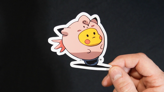 Pikachu In A Clefable Costume Sticker for Laptops, Cell Phones and Water Bottles