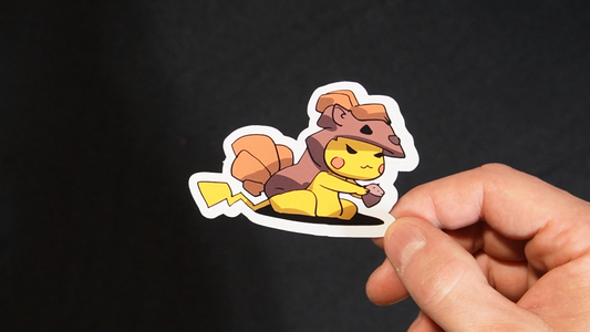 Pikachu In A Vulpix Costume Sticker for Laptops, Cell Phones and Water Bottles