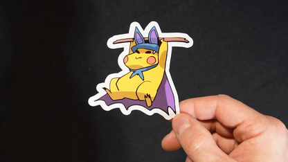 Pikachu In A Zubat Costume Sticker for Laptops, Cell Phones and Water Bottles