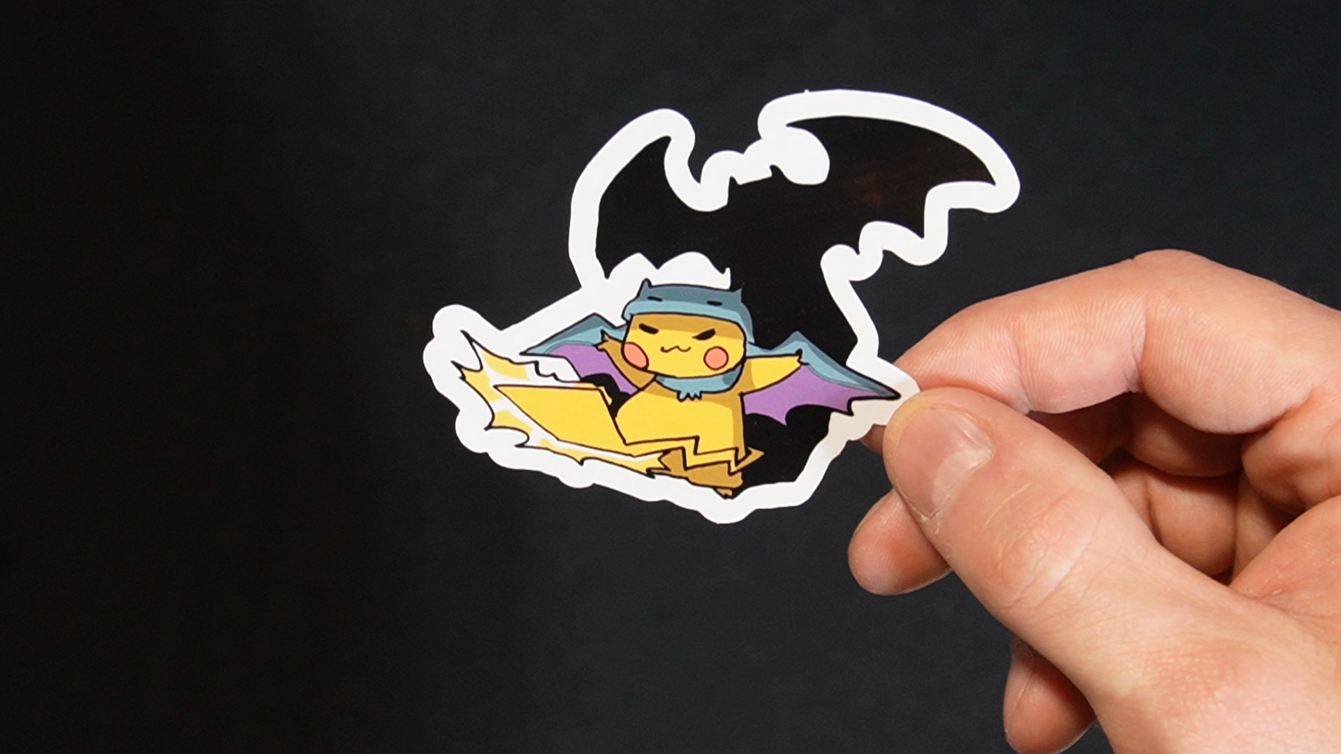 Pikachu In A Golbat Costume Sticker for Laptops, Cell Phones and Water Bottles