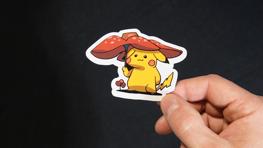 Pikachu In A Vileplume Costume Sticker for Laptops, Cell Phones and Water Bottles