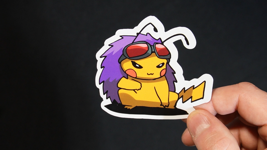 Pikachu In A Venonat Costume Sticker for Laptops, Cell Phones and Water Bottles