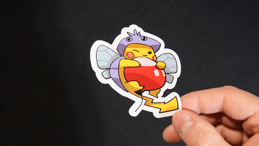 Pikachu In A Venomoth Costume Sticker for Laptops, Cell Phones and Water Bottles