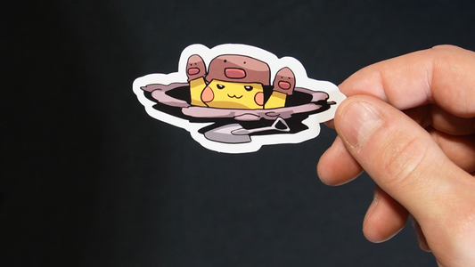 Pikachu In A Dugtrio Costume Sticker for Laptops, Cell Phones and Water Bottles