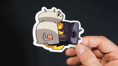 Pikachu In A Meowth Costume Sticker for Laptops, Cell Phones and Water Bottles