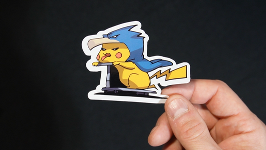 Pikachu In A Golduck Costume Sticker for Laptops, Cell Phones and Water Bottles