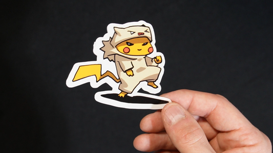 Pikachu In A Mankey Costume Sticker for Laptops, Cell Phones and Water Bottles