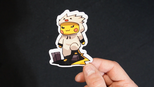 Pikachu In A Primeape Costume Sticker for Laptops, Cell Phones and Water Bottles