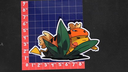 Jumbo Size Pikachu In Growlithe Costume Vinyl Pokemon Sticker for Laptops - Growlithe Bumper Sticker