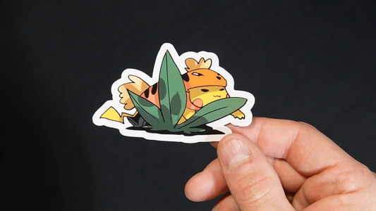 Pikachu In A Growlithe Costume Sticker for Laptops, Cell Phones and Water Bottles