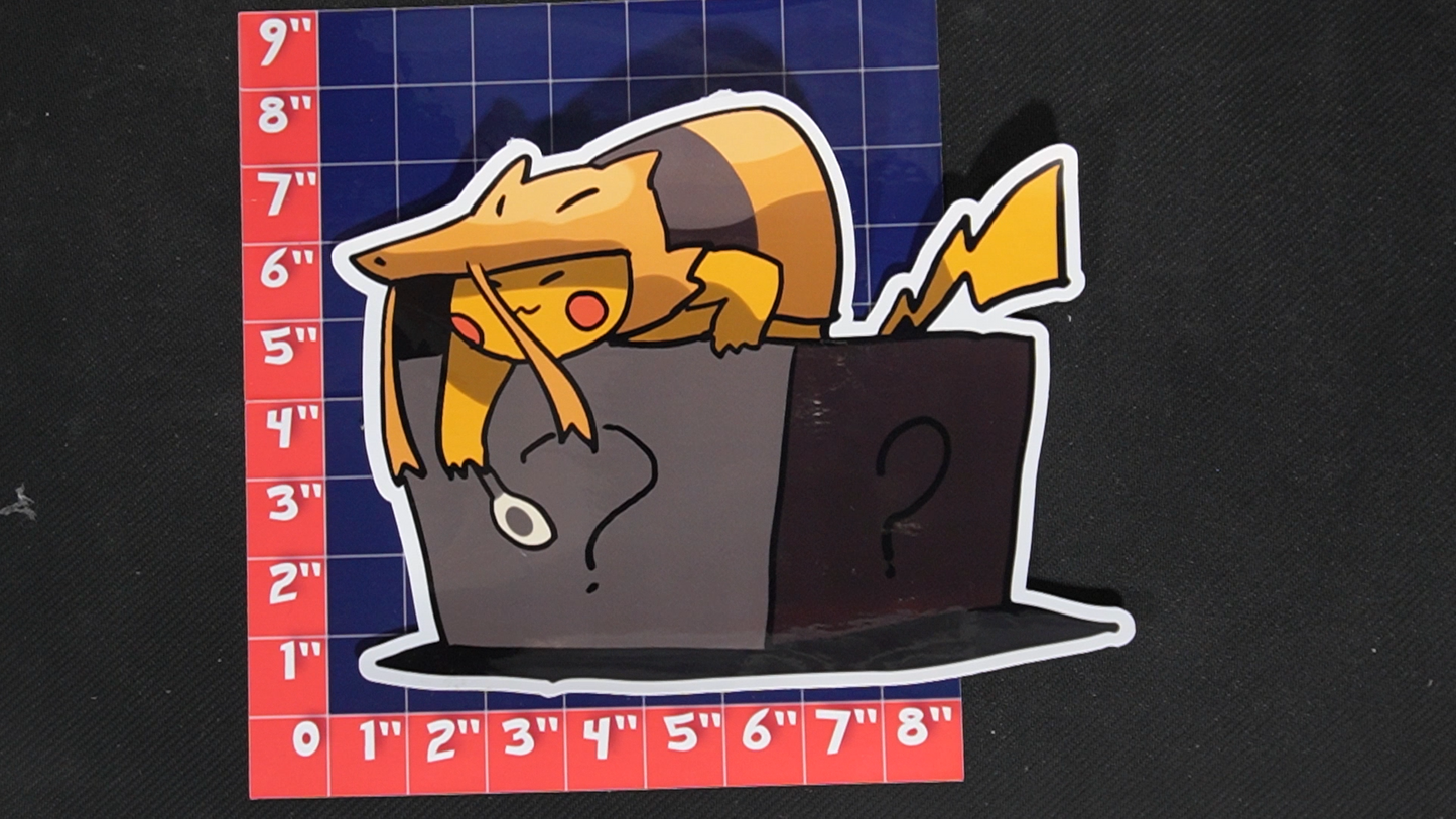 Jumbo Size Pikachu In Kadabra Costume Vinyl Pokemon Sticker for Laptops - Kadabra Bumper Sticker