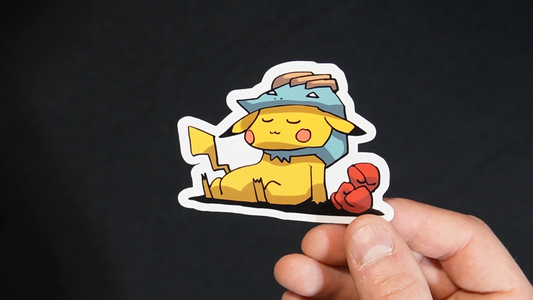 Pikachu In A Machop Costume Sticker for Laptops, Cell Phones and Water Bottles