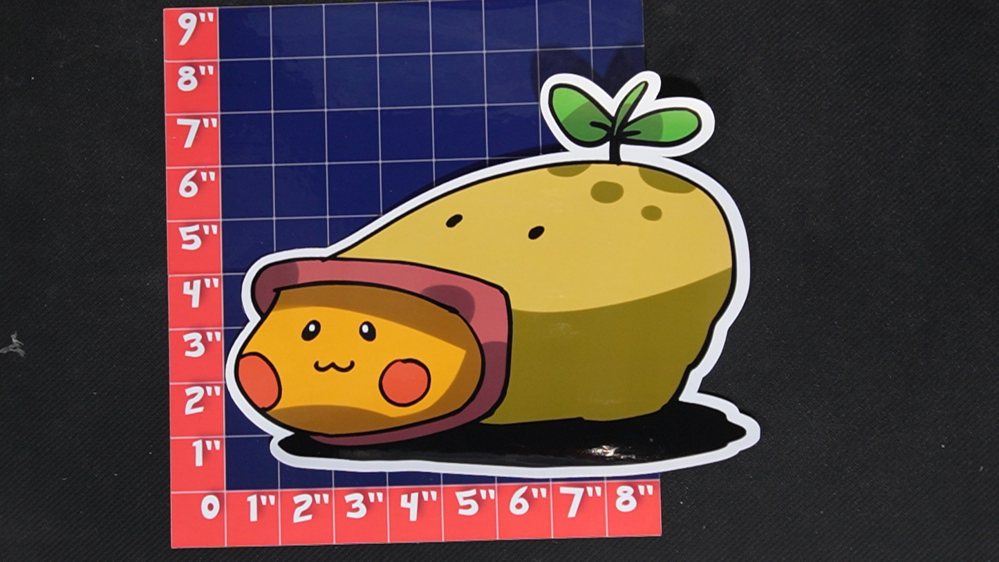 Jumbo Size Pikachu In Bellsprout Costume Vinyl Pokemon Sticker for Laptops - Bellsprout Bumper Sticker