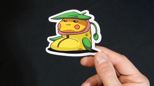 Pikachu In A Victreebel Costume Sticker for Laptops, Cell Phones and Water Bottles