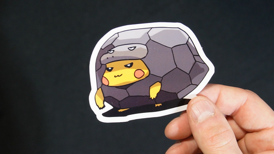 Pikachu In A Golem Costume Sticker for Laptops, Cell Phones and Water Bottles