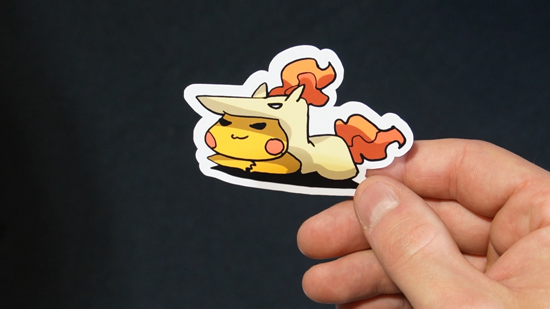 Pikachu In A Ponyta Costume Sticker for Laptops, Cell Phones and Water Bottles