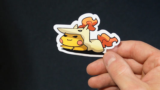 Pikachu In A Ponyta Costume Sticker for Laptops, Cell Phones and Water Bottles