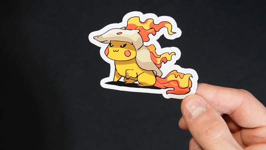 Pikachu In A Rapidash Costume Sticker for Laptops, Cell Phones and Water Bottles