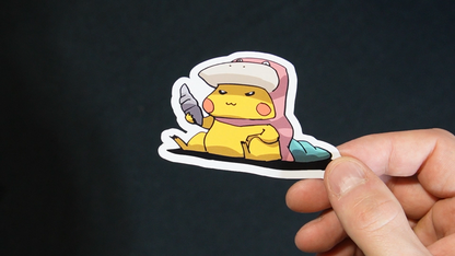 Pikachu In A Slowbro Costume Sticker for Laptops, Cell Phones and Water Bottles