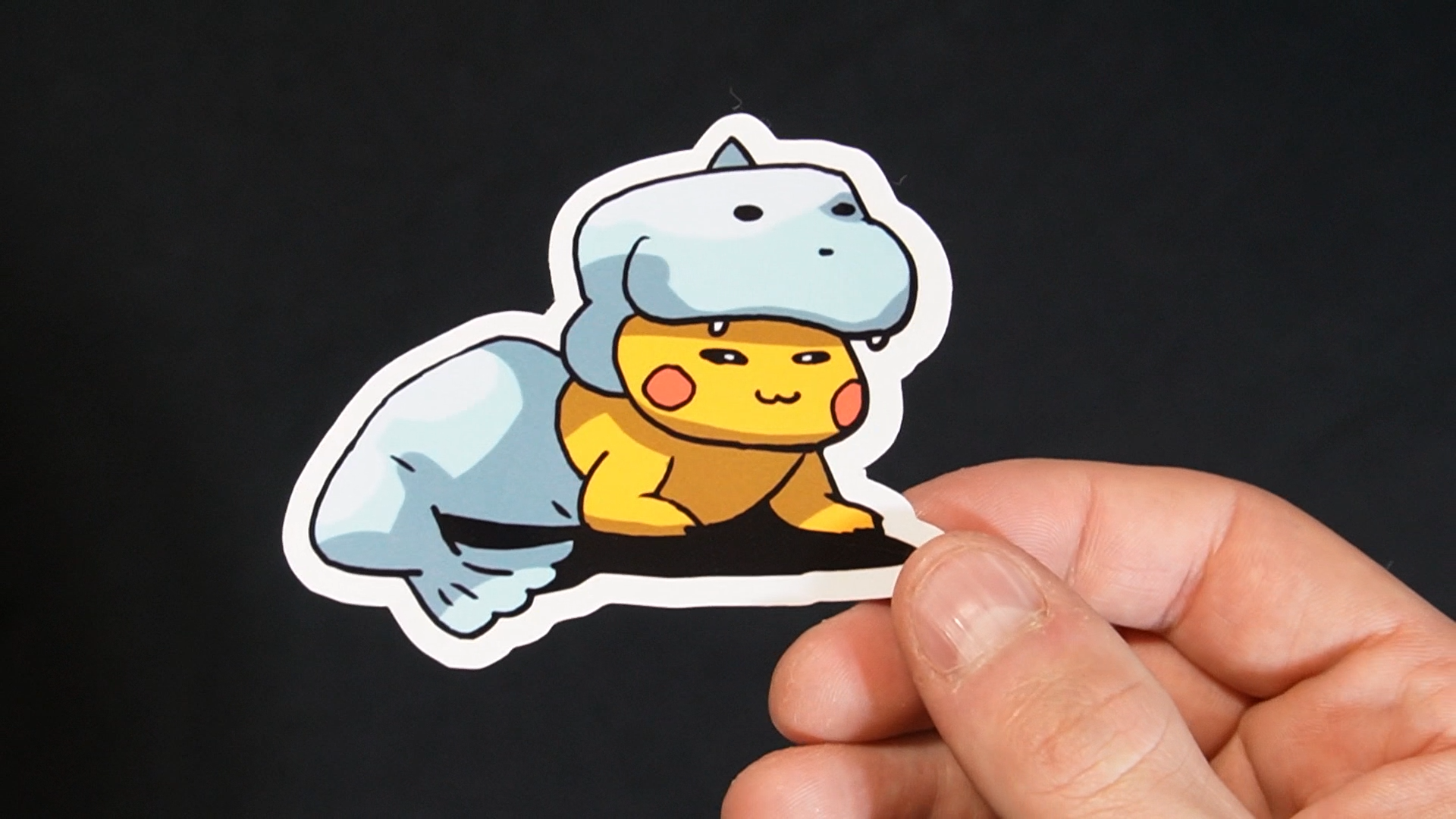 Pikachu In A Dewgong Costume Sticker for Laptops, Cell Phones and Water Bottles