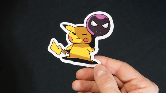 Pikachu In A Gastly Costume Sticker for Laptops, Cell Phones and Water Bottles