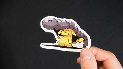 Pikachu In A Onix Costume Sticker for Laptops, Cell Phones and Water Bottles