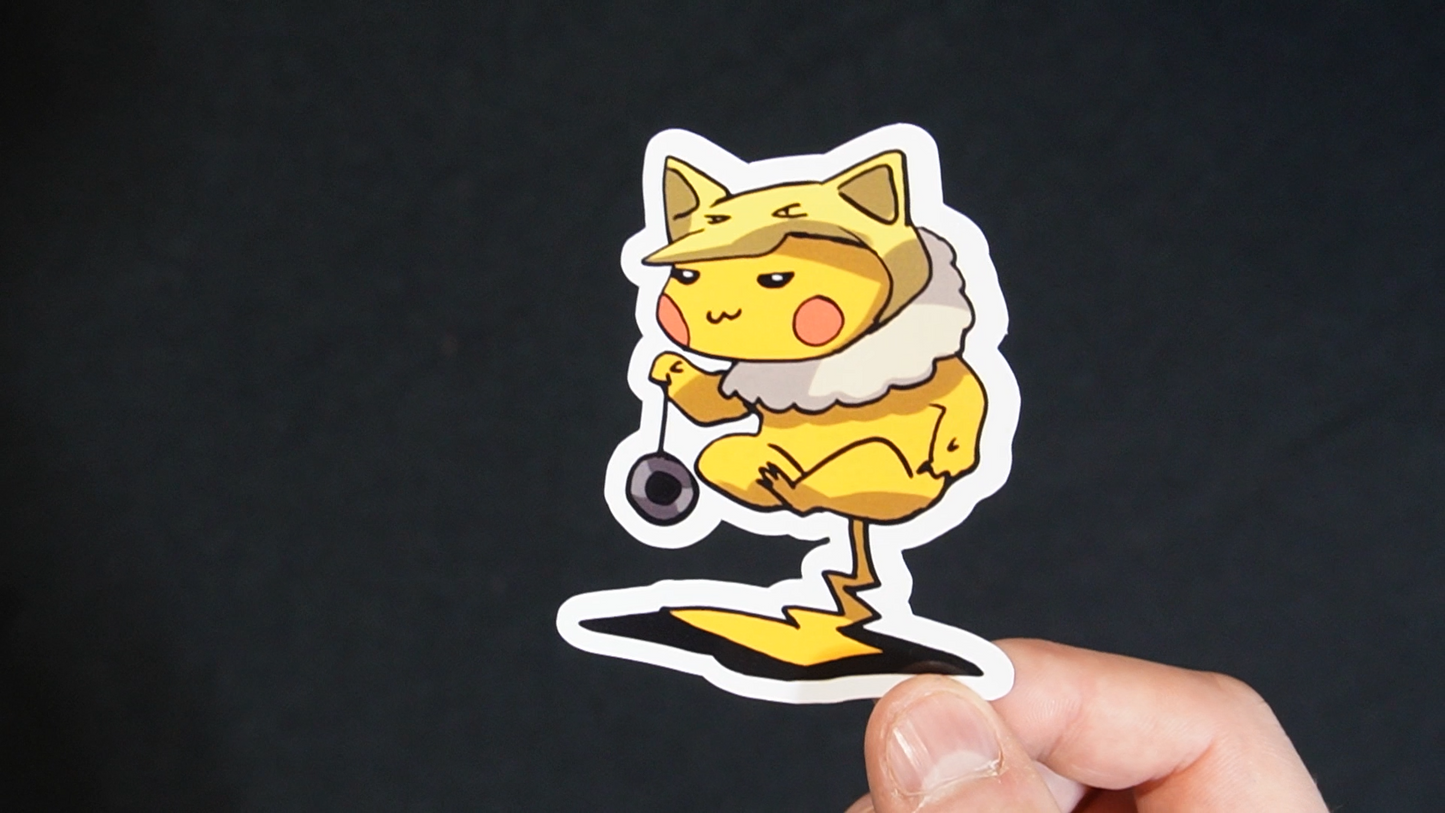 Pikachu In A Hypno Costume Sticker for Laptops, Cell Phones and Water Bottles