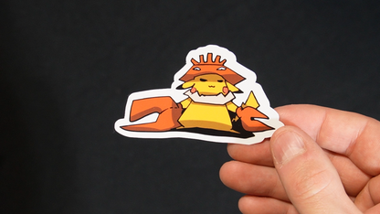 Pikachu In A Kingler Costume Sticker for Laptops, Cell Phones and Water Bottles