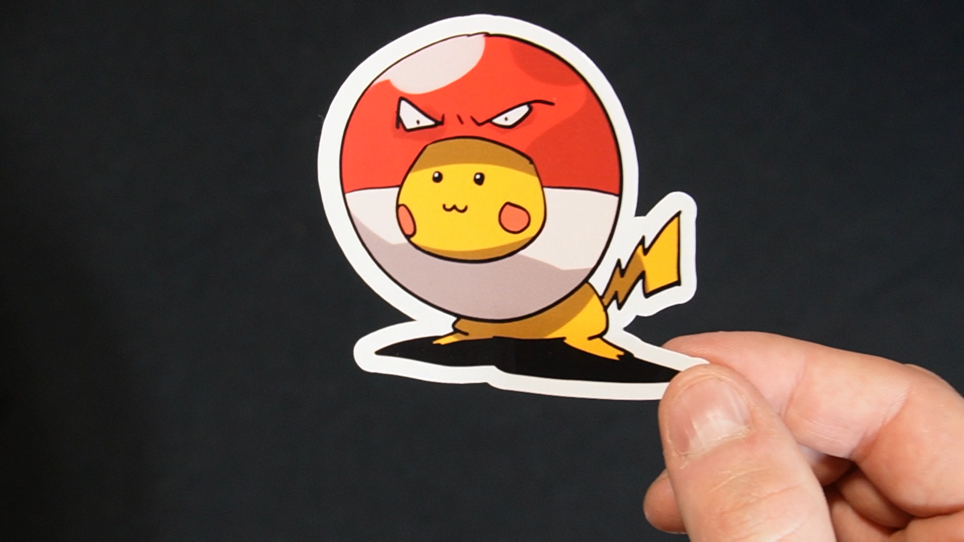 Pikachu In A Voltorb Costume Sticker for Laptops, Cell Phones and Water Bottles