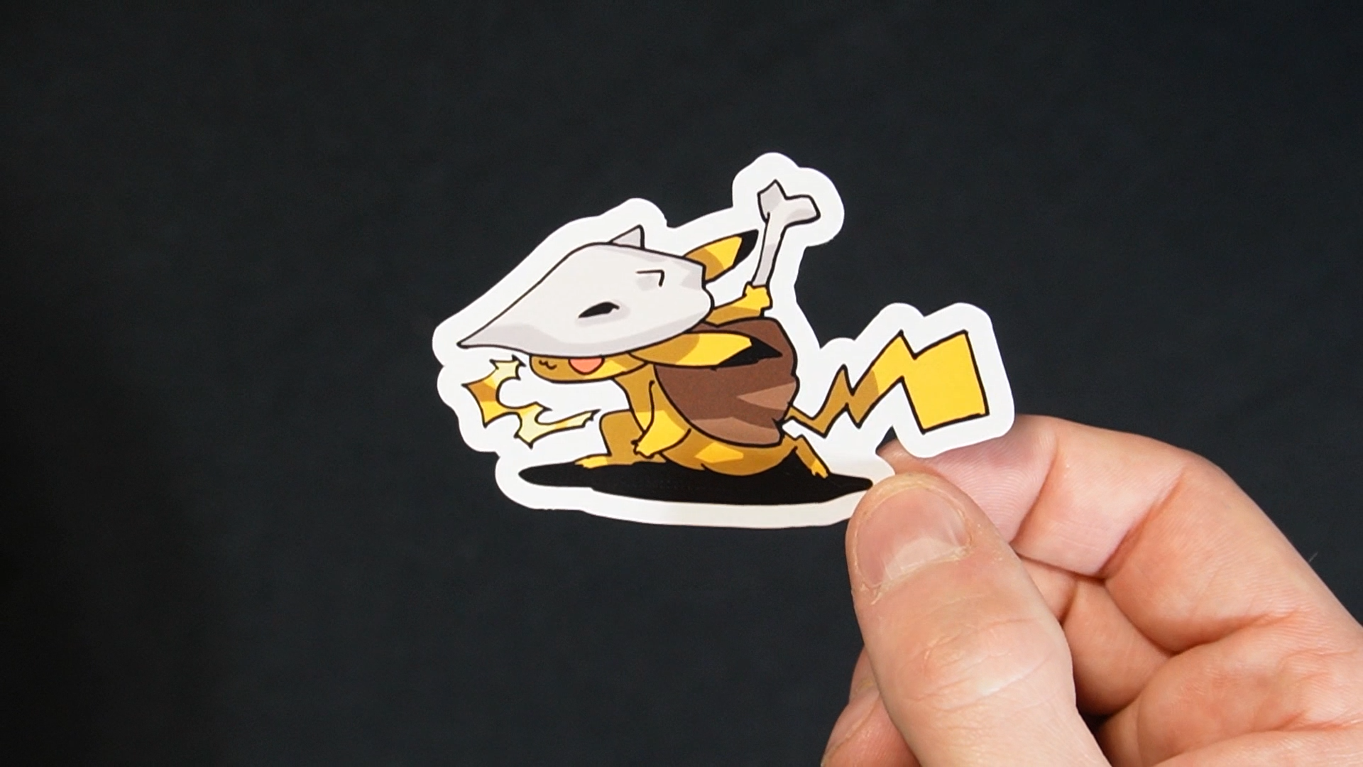 Pikachu In A Marowak Costume Sticker for Laptops, Cell Phones and Water Bottles