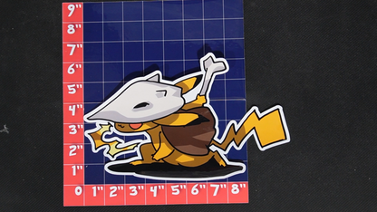 Jumbo Size Pikachu In Marowak Costume Vinyl Pokemon Sticker for Laptops - Marowak Bumper Sticker