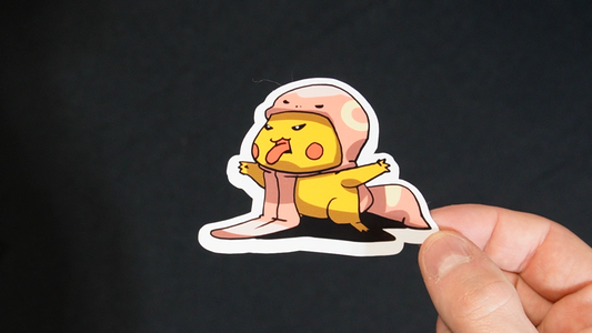 Pikachu In A Lickitung Costume Sticker for Laptops, Cell Phones and Water Bottles