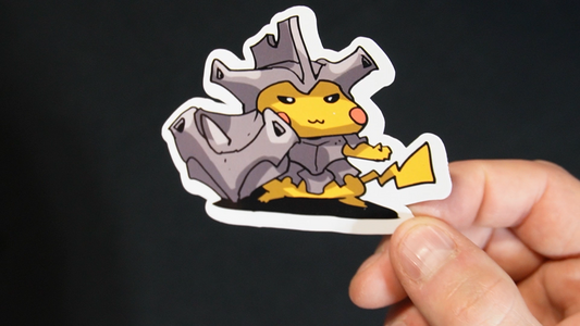 Pikachu In A Rhyhorn Costume Sticker for Laptops, Cell Phones and Water Bottles